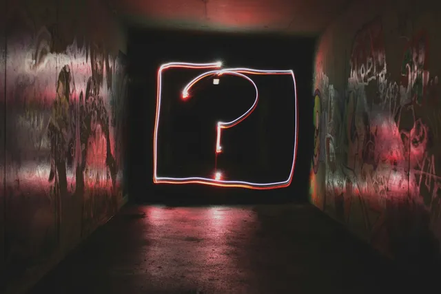 Question mark neon signage